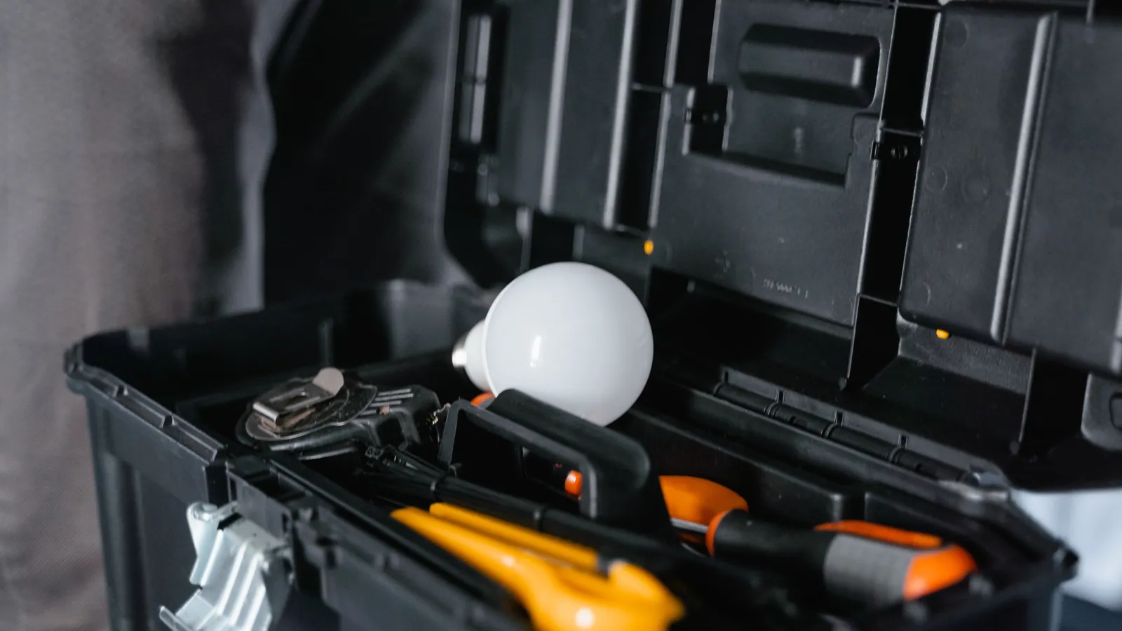 An open case of tools, the basis of a save-a-dive kit