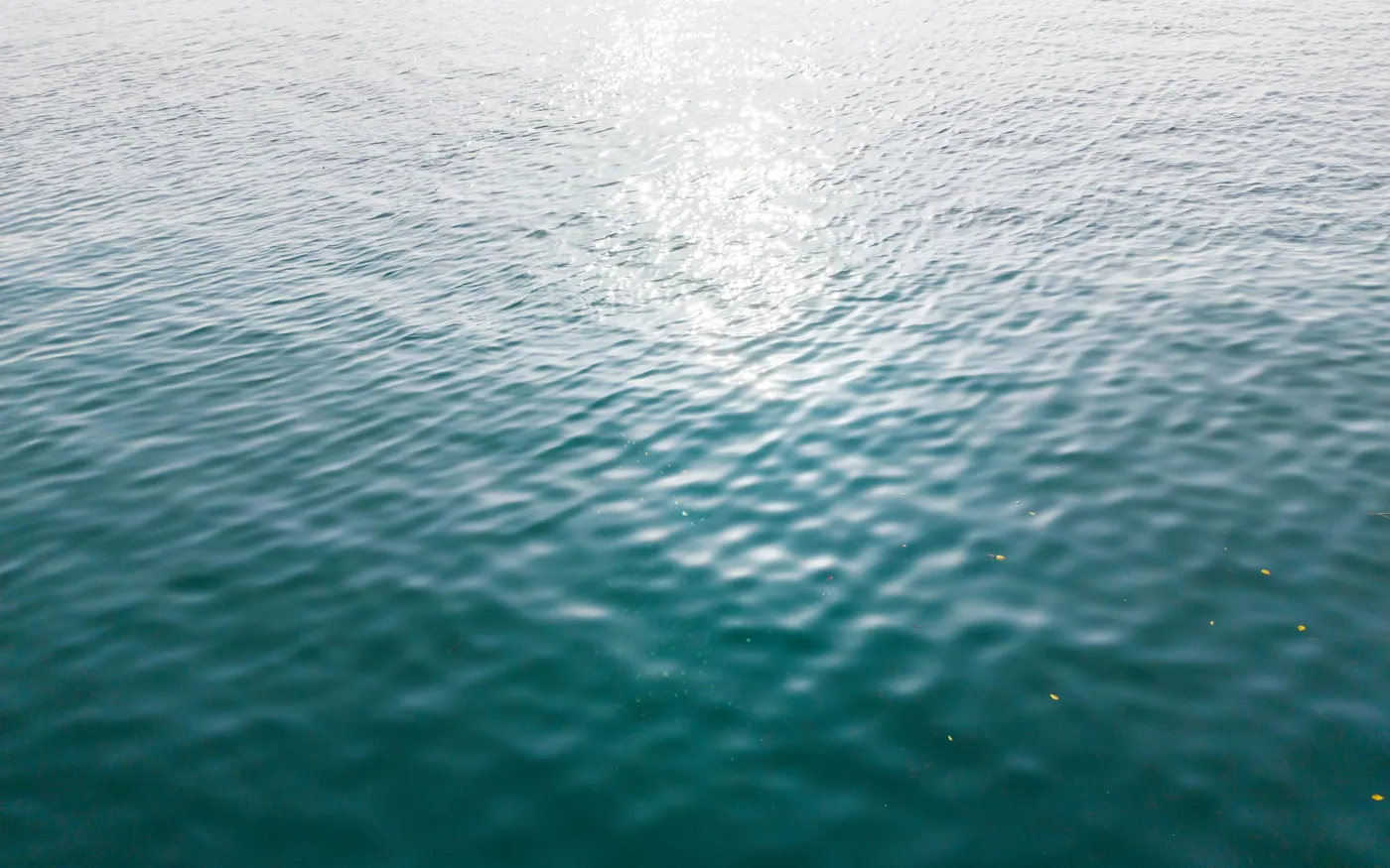 Sunlight glinting off the surface from below